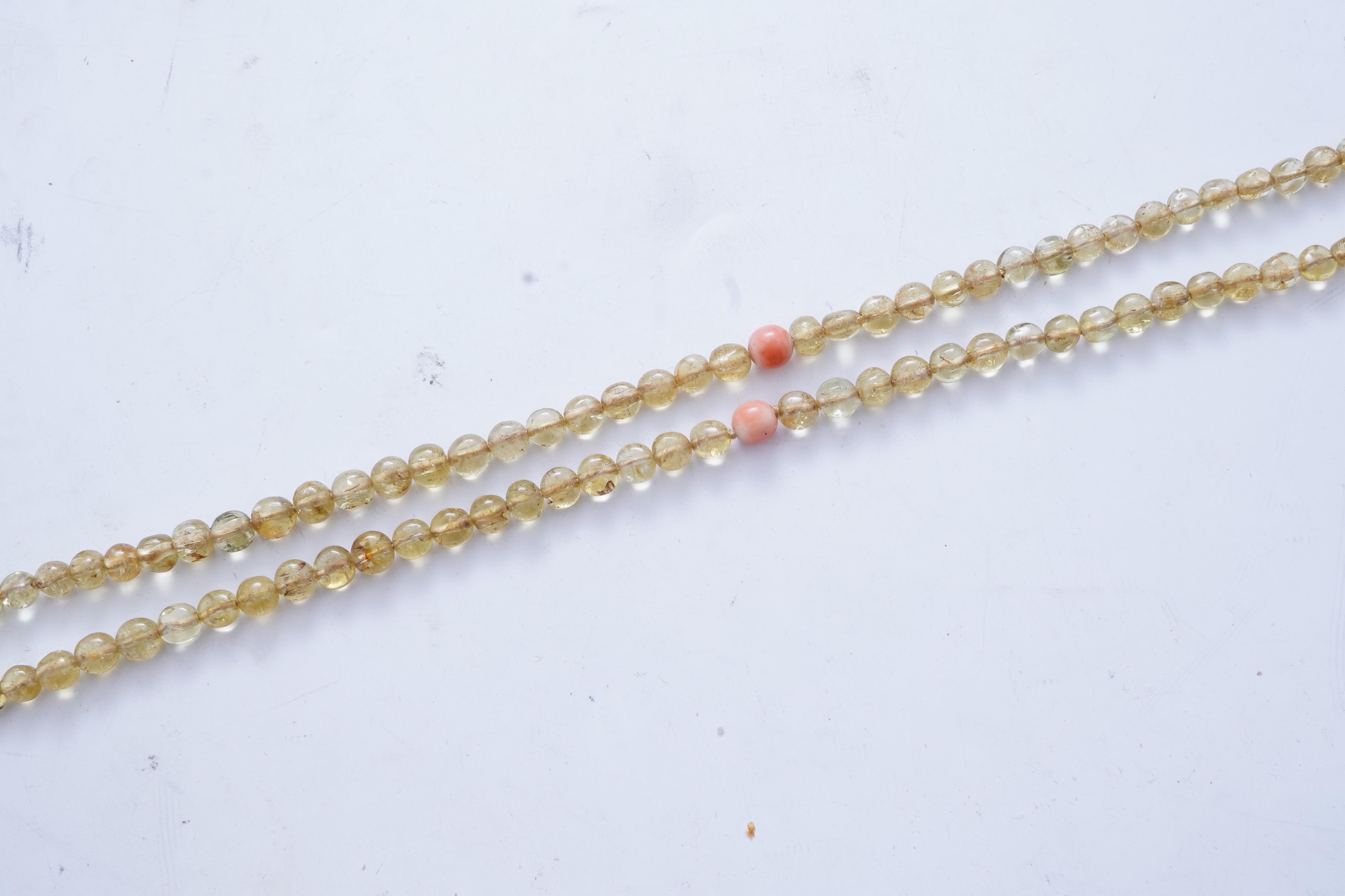 A multi-gem, coral and seed pearl necklace, China, early 20th century